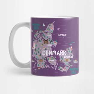 Denmark illustrated map Mug